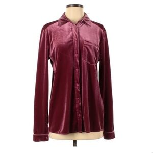 Entro Velvet Maroon Button-Down Shirt